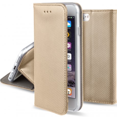 iphone-7-flip-case-gold-moozy-smart-magnetic-flip-cover-with-folding-stand-and-silicone-phone-holder